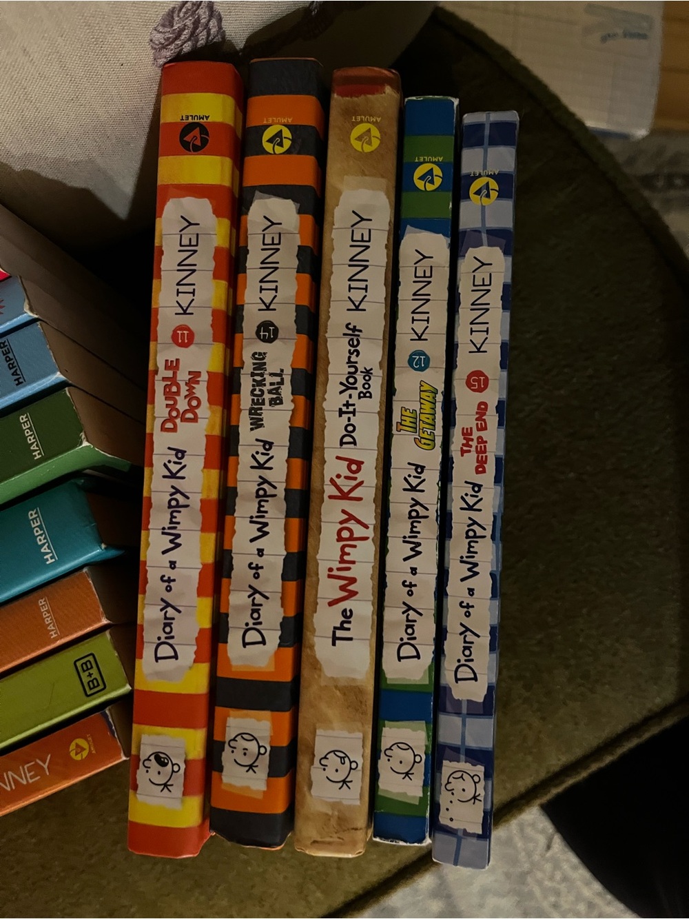 Diary of a Wimpy Kid Book Set by Kinney - Colorful Spines
